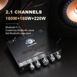 S220HS bluetooth Power Amplifier Board 2.1 Channel TDA7498E 160Wx2+220W 12V-38V Audio Power Amplifier Module