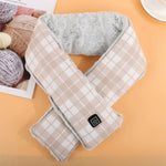 LinkMejor Electric Heating Scarf USB Powered Fast Heating Adjustable Temperature Washable Soft Fabric Warm Neck Wrap Comfortable Winter Warmer Thermal Scarf
