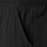 Men's Summer Cotton Linen Shorts Breathable Solid Black Drawstring Plus Size Beach Shorts Lightweight Casual Short Pants for Men Comfortable