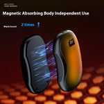 2 In 1 Magnetic Hand Warmer Creative Split Power Bank Mini Dual-sided Heating Hand Warmer with Digital Display Magnetic Adsorption