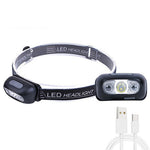 Outdoor Intelligent Sensing Headlight USB Charging Strong Bald Headlight LED Night Fishing Portable Night Running Light