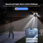 SriHome SH073 6MP 3X Zoom WIFI PTZ Security Camera 360° Coverage Full-Color Night Vision Human Motion Two-Way Audio Sound&Light Alarm IP66 Waterproof Dual-Band WIFI Surveillance Camera for Outdoor Safety