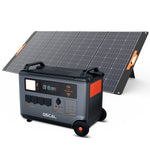 Blackview OSCAL PowerMax 6000 PM6000 Rugged Power Station with PM400 400W Foldable Solar Panel Set 3600Wh to 57600Wh LiFePO4 Battery Pack Power Station with 14 Outlets 5 LED Light Modes Morse Code Roller Power Backup for Emergency Communication Camping