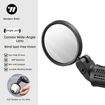 WEST BIKING Bicycle Bar End Mirror 62mm HD Convex Wide Angle Lens 360 Adjustable Lightweight Nylon Handlebar Side Mirror for Road Mountain Bike Cycling Safety