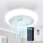 19" LED Ceiling Fan Light Flush Mount Ceiling Fan Lamp Chandelier Remote Control