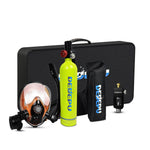 [US Direct] DEDEPU S5000PLUS-B 1L Scuba Tank Oxygen Diving Cylinder with 8-20 Minutes Respirator Breathing Portable Snorkeling Scuba Tank Kit with Snorkel Mask Adapter