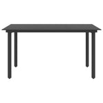5 Piece Garden Dining Set PVC Rattan Black