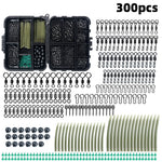 Anmuka 300pcs Carp Fishing Tackle Kit with Quick Change Rolling Swivels Speed Links Anti-winding Sleeves Hook Stops Beads Screws Rigs Fishing Accessories