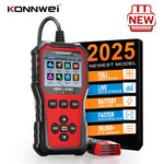 KONNWEi KW340 Car CAN OBD2 EOBD Diagnostic Tool Engine Battery Test Read Fault Code Clear Real-Time Data O2 Inspection Tool