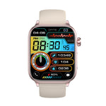 ET570 1.96inch HD Screen bluetooth Call ECG Heart Rate Blood Pressure Blood Oxygen Monitor Noninvasive Blood Glucose Measurement Uric Acid Blood Lipid Testing BMI Body Fat Sleep Monitoring Multi-sport Modes Music Playback IP68 Waterproof Smart Watch