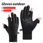 LinkMejor Winter Warm Bike Gloves Touch Screen Outdoor Windproof Waterproof Cold-proof Gloves for Driving Cycling Fishing Skiing