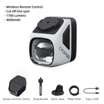 LinkMejor 1700LM Wireless Remote Control Hanging Bike Headlight Waterproof Type-C Charging Aluminum Alloy Bicycle Front Light for MTB Night Riding Safety
