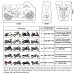 190T Motorcycle Cover Outdoor Indoor Protection for Motorbikes and E-Bikes Waterproof All Season Dustproof UV Protection