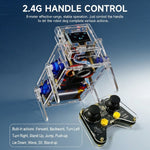 Smart AI Voice Electronic Biomimetic Mechanical Dog 2.4G Control Graphical Programming HXFB Visual Robotic Dog DIY Kit with 0.96 inch OLED Display for STEM Learning