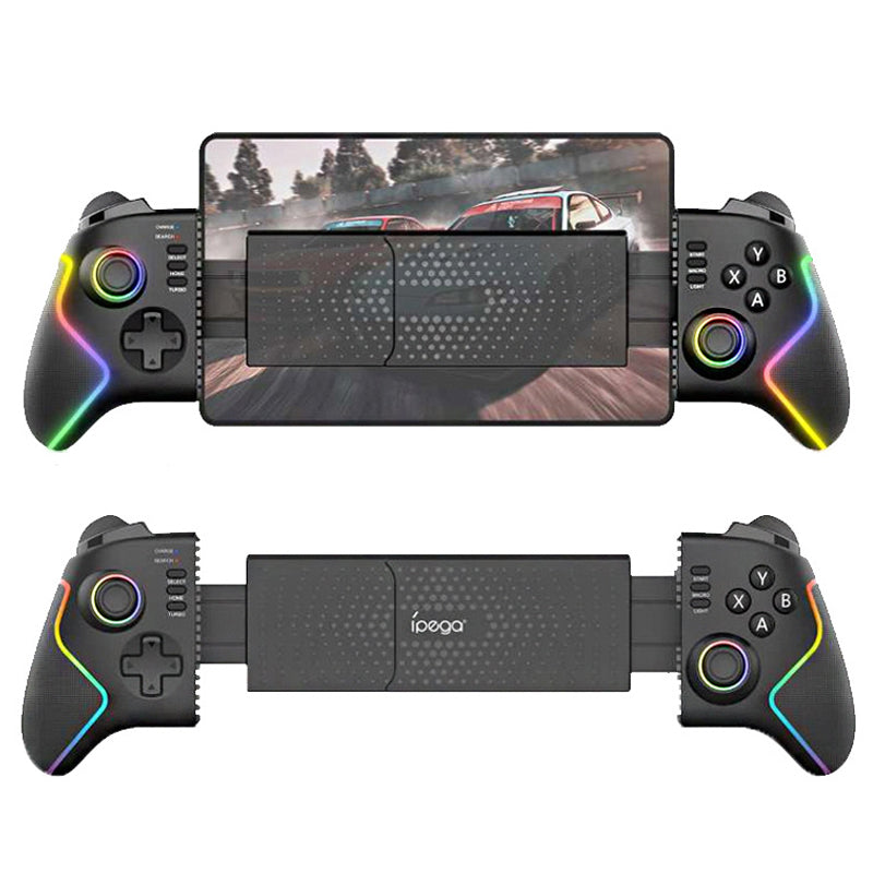 LinkMejor PG-9122 Wireless Stretching Gamepad with Hall Effect Joystick and Trigger Six Axis Motion Sensing RGB Lighting Wireless Gamepad Support Turbo Vibration for Phone/Tablet/Switch