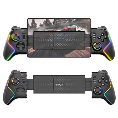 LinkMejor PG-9122 Wireless Stretching Gamepad with Hall Effect Joystick and Trigger Six Axis Motion Sensing RGB Lighting Wireless Gamepad Support Turbo Vibration for Phone/Tablet/Switch