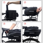 LinkMejor 17-30L EVA Hard Shell Bicycle Trunk Pannier with Reflector & Shoulder Strap Multi Functional Waterproof Rear Seat Frame Bag