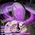 Tevorex 5-In-1 Telescopic Electric Mosquito Racket Mosquito Killer UV Utilizes 90° Rotating Auto Capture Folding Fly Swatter USB Rechargeable with Dual Safety Switches