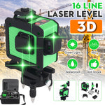 16 Line 360 Horizontal Vertical Cross 3D Green Light Laser Level Self-Leveling Measure Super Powerful Laser Beam