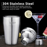 Godmorn Cocktail Shaker Set Bartender Kit 304 Stainless Steel Martini Shaker and Strainer