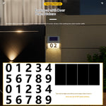 Elfeland 2Pcs 6LED Solar Courtyard Door Number Light Auto On/Off Sensor Waterproof IP65 500mAh Battery Solor-powered Lamp for Outdoor Lighting