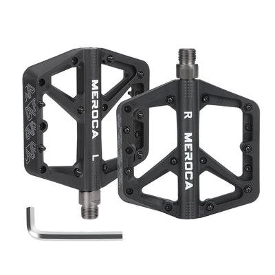 LinkMejor Bicycle Pedals Mountain Bike Pedals Lightweight Nylon Bearing Lubricated Width Non-slip Pedals for MTB Cycling