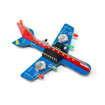 LinkMejor Airplane Model DIY Kit NE555 CD4017 Circuit Multi-Color Lights Compact Design Battery Powered Electronics Soldering Practice