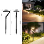 Elfeland 2Pcs SG04 Solar Lawn Light Intelligent Auto Light Sensor Solar Charging Waterproof Solar Ground Stake Light for Outdoor Landscape Garden Courtyard Pathway