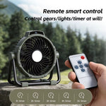 Tevorex Rechargeable Camping Fan 10000mAh Portable Fan with Remote Control LCD Display 5 Speeds Quiet Operation for Outdoor Travel