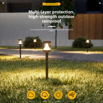 Elfeland 2Pcs LED Solar Lawn Light Warm Light Solar Charging Auto Light Control Waterproof IP65 Energy-Efficient Garden Light for Outdoor Decoration Pathway