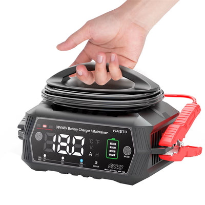 LinkMejor 36V 48V Car Battery Charger for Golf Cart 13A 18A for Lithium LiFePO4 Lead-acid Batteries 9-Stage Automatic Battery Charger C3648