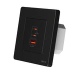 MOES 30W/65W GaN Fast Charging Wall Outlet USB-A+2USB-C PD3.0 QC3.0 Electrical Charger Socket Overload Protection 86 Type Panel Socket