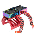 Upgraded Metal Motor Cooling Dual Fan Heatsink Radiator for 36mm 380 540 550 3650 Brushed Brushless Engine RC Cars Vehicles Models Spare Parts