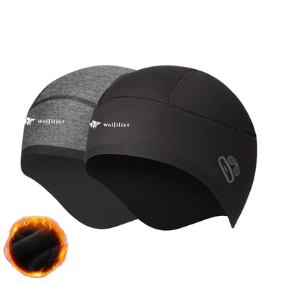 Wolfilist 1-Pack Unisex Breathable Thermal Cycling Skull Cap Winter Windproof Fleece Lined Full Coverage Headscarf Hat for Running Skiing Motorcycle Riding