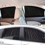 2pcs Universal Car Sunshade Side Window Curtains Automatic Folding UV Protection Pure Cloth Sun Visor Covers Thermal Insulation