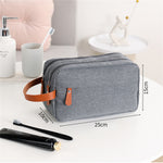 Men's Portable Travel Toiletry Bag Large Capacity Double Layered Storage Cosmetic Organizer for Gym Sports Use