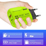 [GaN Tech] APD-555 45W 2-Port USB PD Charger USB-A+USB-C PD Fast Charging Wall Charger Adapter EU Plug US Plug for iPhone 16 15 14 13 Pro Max for Huawei Mate XT for Xiaomi MIX Fold4 for Samsung Galaxy Z Flip6