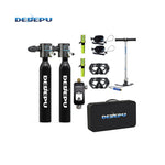 [US Direct] DEDEPU S3000-C 2×0.5L Diving Gear for Diver Mini Scuba Tank Oxygen Cylinder for Underwater Diving Breathe Training, Snorkeling Tank Manual Pump Device Adapter Diving Glasses Hand Bag Diving Storage Bag