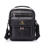 LinkMejor PU Leather Men's Messenger Bag Trend Retro Business Men's Shoulder Bag Waterproof Carry-on Bag Crossbody Bag Men's Backpack