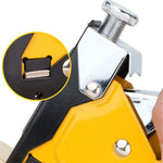 Heavy Duty Staple Gun 3 in 1 Adjustable Power Chrome Finish Aluminum Alloy Supports T Type N Type U Type Staples Ergonomic Grip Quick Load
