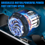 Drillpro 5 Inch Brushless Electric Circular Saw 10800RPM with Adjustable Bevel Cutting Angle and 3 Blades for Woodworking Power Tool