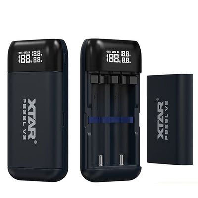 LinkMejor PB2SL V2 Dual Slot 18650 21700 Battery Charger & Power Bank with LCD Display Support PD QC3.0 Fast Charging Portable Travel Outdoor Essential