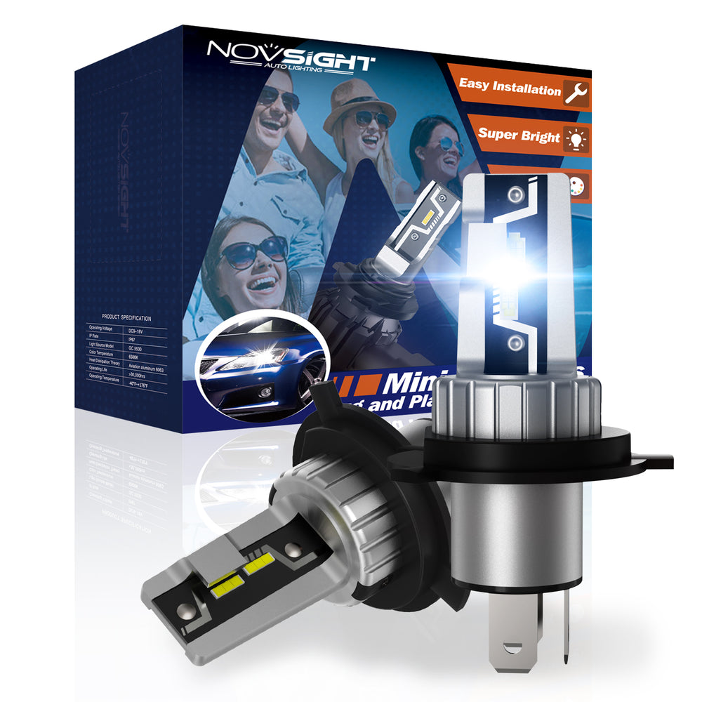 LinkMejor N57 2PCS Car Headlight LED Bulbs Kit 6500K Headlamp IP68 Waterproof LED Headlamp White Light