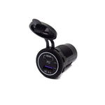 Dual USB QC3.0 Fast Charging + PD Port 65W High Power 2 Ports Car Charger with Blue LED Light for iPhone Samsung