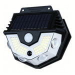 Elfeland Solar Powered Wall Light Motion Sensor 52 LED 1200mAh Battery Dual Color Lighting Waterproof Outdoor Lamp for Garden Yard