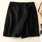 LinkMejor Women Commute Back Elastic Waist Solid Summer Casual Skirt Shorts
