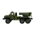 LinkMejor B36-2 1/16 2.4G 6WD RTR Rc Car Hail Rocket Launcher BM-21 Military Truck Rock Crawler Vehicle Models Toy Proportional Control