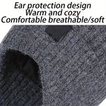 LinkMejor Winter Bike Knitted Hat Outdoor Plush Warmth Cap Peaked Earmuff Fashion Casual Faux Fur Lined Bomber Hats Cycling Ear Protection