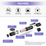 Lumintop Tool AA UV 2.0 Ultraviolet Flashlight UV Flashlight 2 Mode 365nn Wavelength Black Light Flashlight 14500 Battery Mini Camping UV Torch