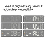 Electronic Wall Clock Temperature Humidity Display Metal Brushed Multifunctional Wall Clock Digital LED Electronic Alarm Clock